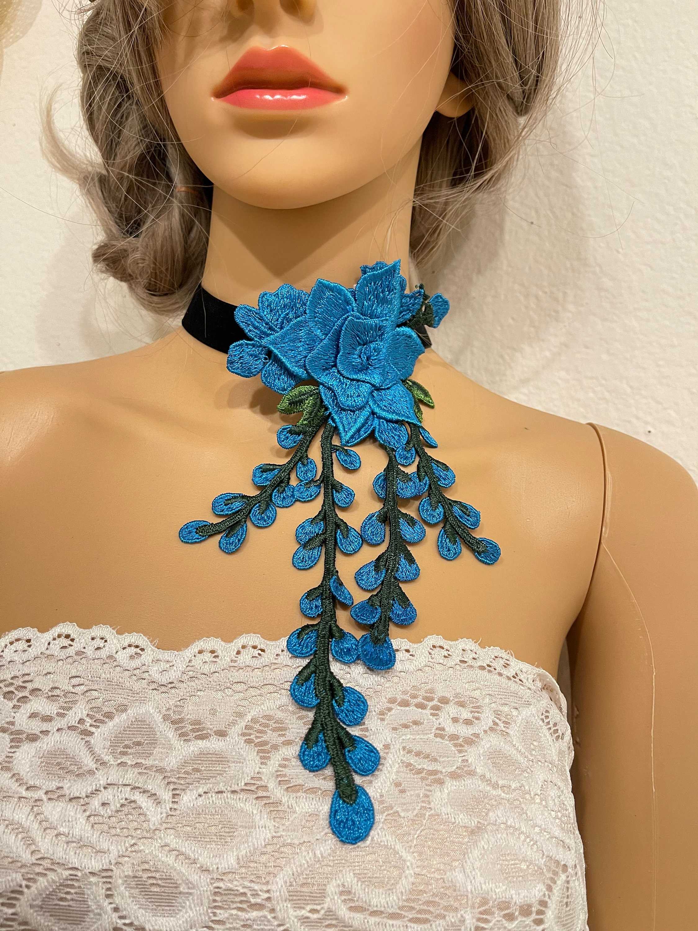 Collana Girocollo Donna In Velluto Con Fiore Di Rosa – Vintage, Floreale, Elegante, Regalo Per Matrimoni E Feste, Anni '90