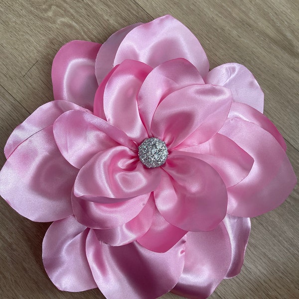 Big pink flower brooch pin pink flower pin shoulder corsage party flower pin wedding flower pin accessories large pink flower gift for her