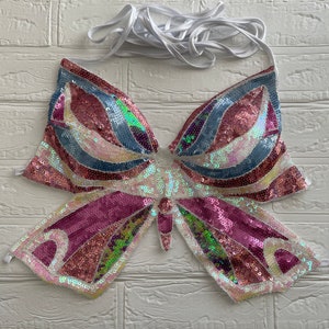 Haut d'été papillon y2k pour femme, tenue de plage, haut d'été dos nu, festival de musique, haut papillon, accessoires vestimentaires, cadeaux
