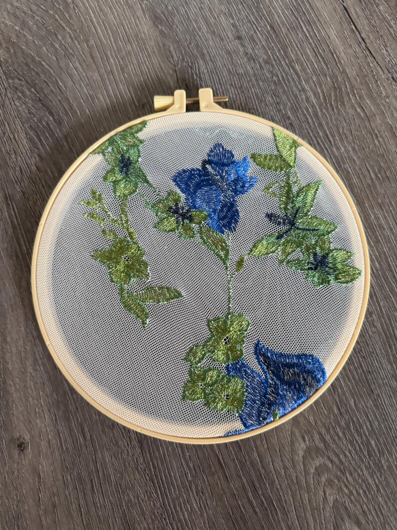 Blue Embroidery Wall Decor Wall Art Wall Hangings Decorations Flower ...