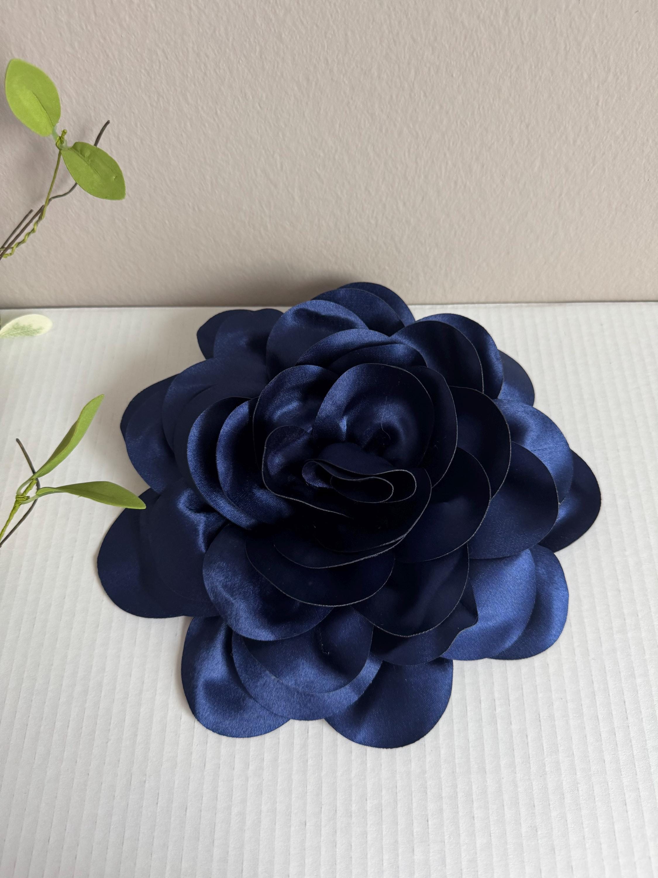 Navy Blue Floral Derby Fascinator Headpiece | Statement Flower Headband Kentucky Derby Hat Ascot Fascinator Navy Blue Green Pink  main image 2