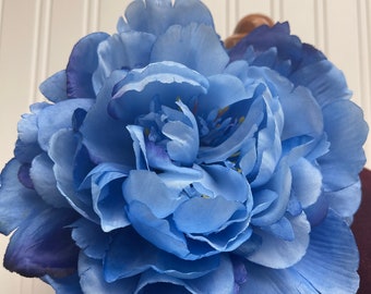 Grande fleur bleue broche broche grande fleur bleue épaule corsage fête fleur broche grandes épingles fleur fleur bleue pince à cheveux cadeaux pour sa taille 7"