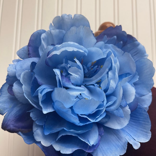 Grande fleur bleue broche broche grande fleur bleue épaule corsage fête fleur broche grandes épingles fleur fleur bleue pince à cheveux cadeaux pour sa taille 7"