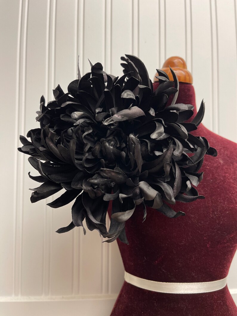 Large Black Flower Brooch Black Flower Hair Clip Flowers Pins - Etsy