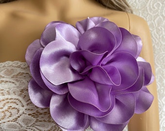Large purple  flower brooch pin purple flower pin large pin flower shoulder corsage accessories wedding flower brooch accessories