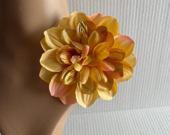 Broche de orquídea de 5 pulgadas, pinzas para el cabello para dama de honor, adornos tropicales para el cabello, pinzas para el cabello con flor de orquídea, broches de boda con orquídeas