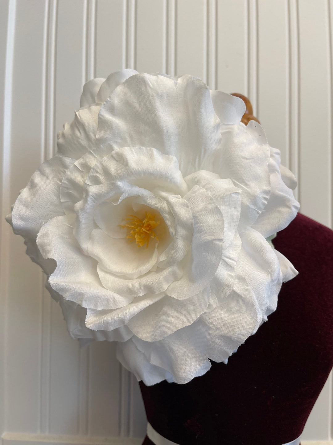 Large White Flower Brooch Pin Wedding Flower Brooch Accessories Oversized Rose Flower Brooch