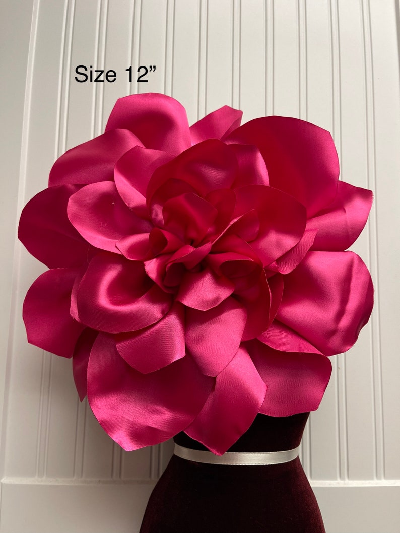 Big Large Pink Flower Brooch Fabric Flower Brooch Large Scale Etsy