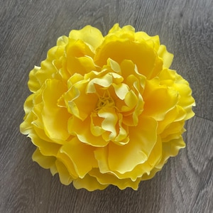 yellow flower brooch pin large pin flower peony shoulder corsage women’s flower brooch pin wedding accessories flower size 6”