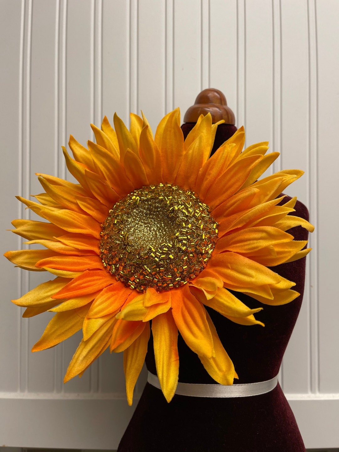 Sparkly Sunflower Brooch Pin Sunflower Pin Sunflower Hair Clip