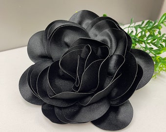 Large black silk flower brooch large flower brooch lack rose brooch women’s accessories wedding accessories Xmas gifts large black flower