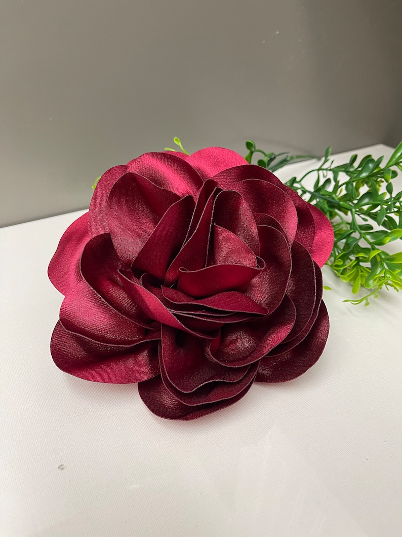 Large Black Silk Flower Brooch Large Flower Brooch Lack Rose Etsy