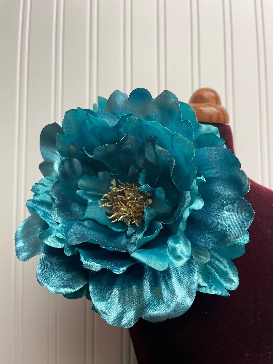 Large Flower Brooch Pin Turquoise Flower Brooch Oversized Brooch Shoulder Corsage Party Flower