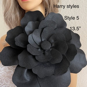 Large Black Flower Brooch Black Flower Hair Clip Flower Pin Brooch ...