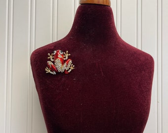 Frosch Brosche attraktive Vintage Frosch Brosche Strass Frosch Brosche Brosche für Frauen Accessoires Geschenke für Sie Größe 1 ”