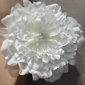 Broche de flor blanca grande de 8 pulgadas, broche de flor blanca grande, broche de flor nupcial, accesorios de boda