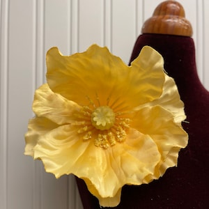 4” yellow poppy flower pin brooch shoulder corsage flower pin accessories gifts for women yellow poppy pin brooch party flower pin