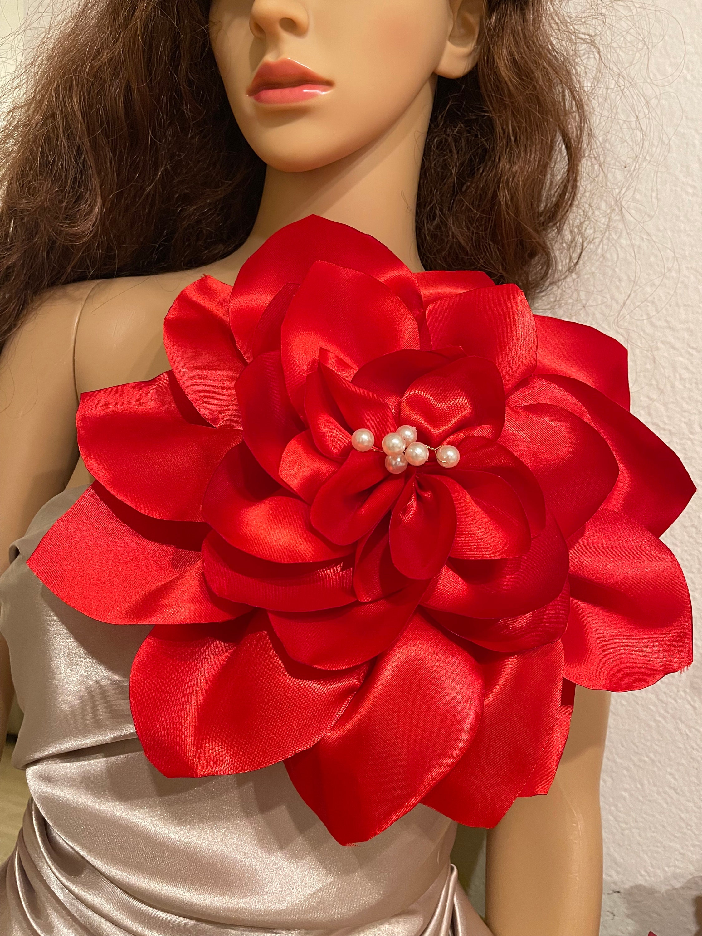 ブローチ・コサージュ Red Silk Flower Brooch il_fullxfull.4303865491_elcx.jpg