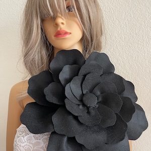 Grande broche fleur noire pince à cheveux fleur noire fleurs épingles broches grande fleur grande broche accessoires femme grande 6 fleur noire image 7