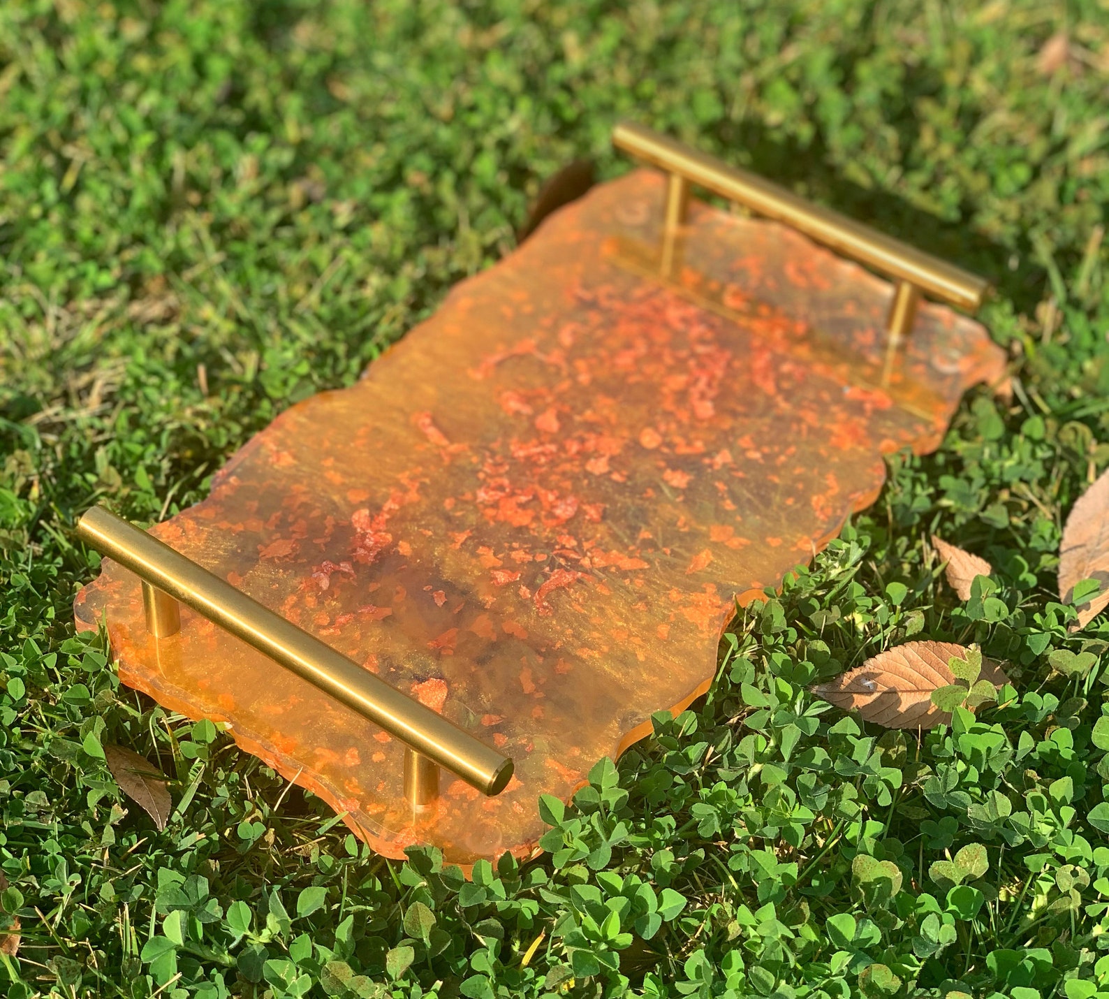 Handmade Resin Tray With Handles Etsy