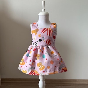 Pink Circus Girl Sleeveless Dress, Carnival Birthday Party, 1st Birthday Twins Carnival Set, Matching Set, Brother & Sister, Sibling Costume