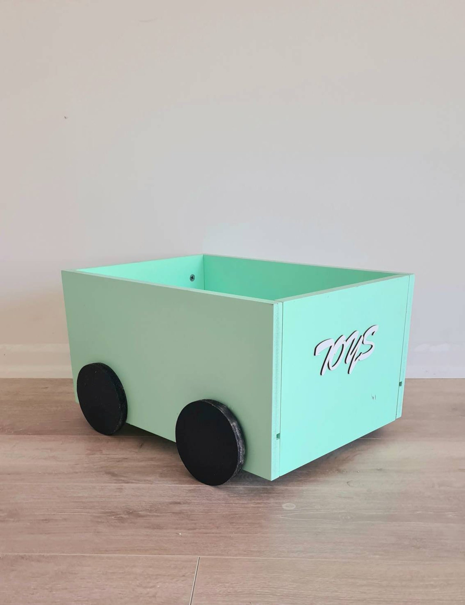 Green Kids Toddler Toys Box Toys Storage Furniture Wooden Etsy