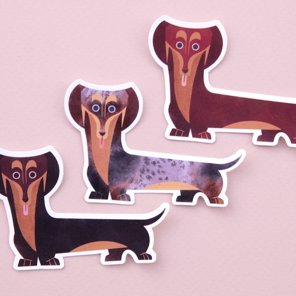 Dachshund Wiener Dog Matte Vinyl Single Sticker/Gift Ideas for Dachshund Lovers and Owner/Laptop Bottle Kids Lunchbox Pet Supplies Decor