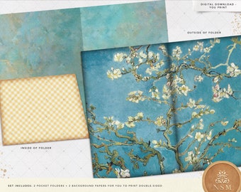Fine Arts, Shabby Grunge, Pocket Folder, Ephemera, Farmhouse, Digital, Download, Junk Journal Kit, Printable Folder, Journaling - Vol.1