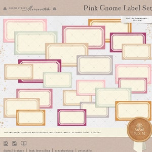 Junk Journal Labels, Vintage Printable Labels, Junk Journal Kit, Ephemera, Pink, Christmas, Pastel, Printable, Vintage, Digital Download