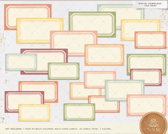 Junk Journal Labels, Vintage Printable Labels, Junk Journal Kit, Ephemera, Pastel, Thanksgiving, Printable, Vintage, Digital Download