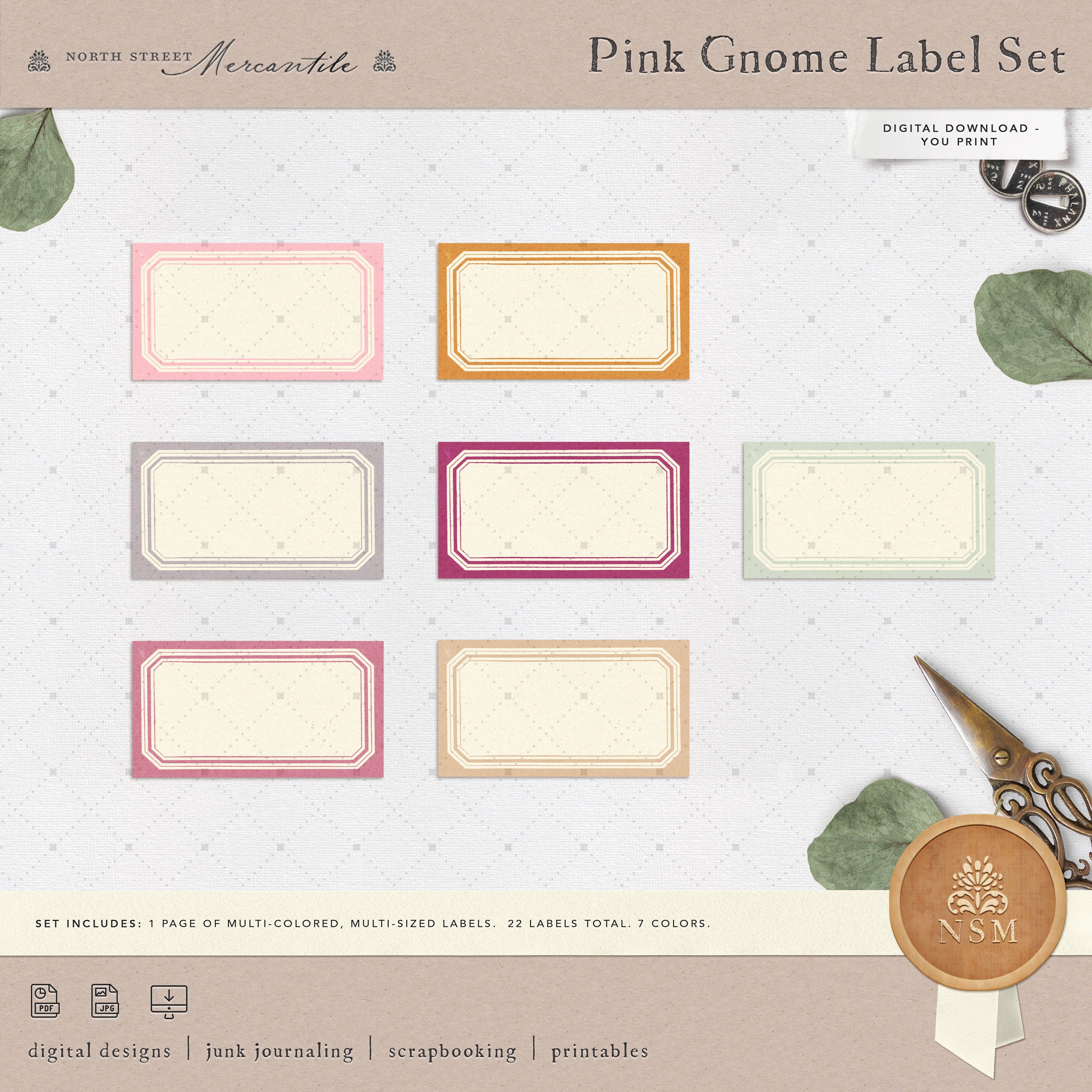 Junk Journal Labels Vintage Printable Labels Junk Journal - Etsy