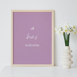 All Bums Welcome Printable Poster | Instant Download, Retro Bathroom Wall Decor, Cheeky Art, Funny Bathroom Print, Body Positive Art