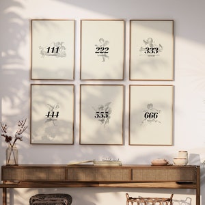 Angel Number 6 Set Bundle Print Poster | Download, Digital Printable, Spiritual Energy Wall Art, Aesthetic, Hypebeast, Affirmation, Manifest