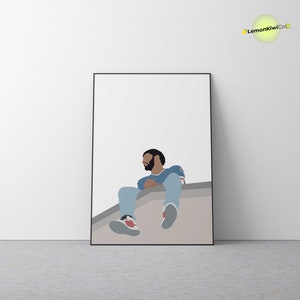 J. Cole &#39;Illustration&#39; Print, Digital Printable, Love Yourz, Music Print, Wall Art, Hip Hop, Rap Poster, Hypebeast, Minimal Illustration