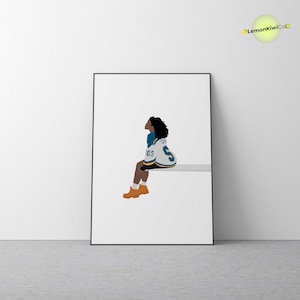 R&B Hip Hop Artist &#39;Illustration&#39; Print, Digital Printable, Music Print, Wall Art, Poster, Hypebeast, Hip Hop Icon, Singer Print