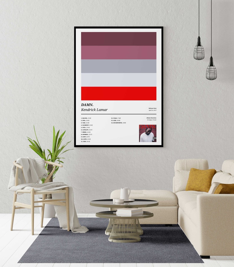 Kendrick Lamar DAMN. 'color Palette' Printable - Etsy