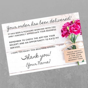 Personalized Thank You for Your Order Printable Card | Mother's Day