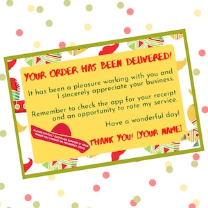 Custom Cinco De Mayo Sombrero Thank You Card printable for Delivery Customer Orders