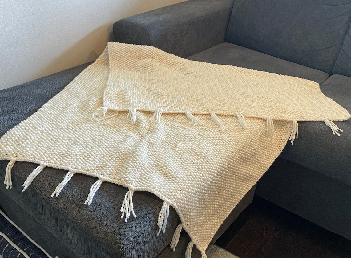 Handmade knitted blanket Etsy