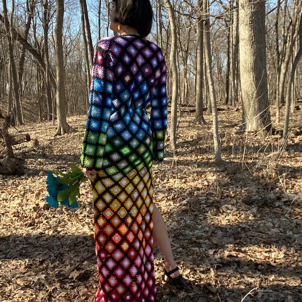 Rainbow crocheted dress