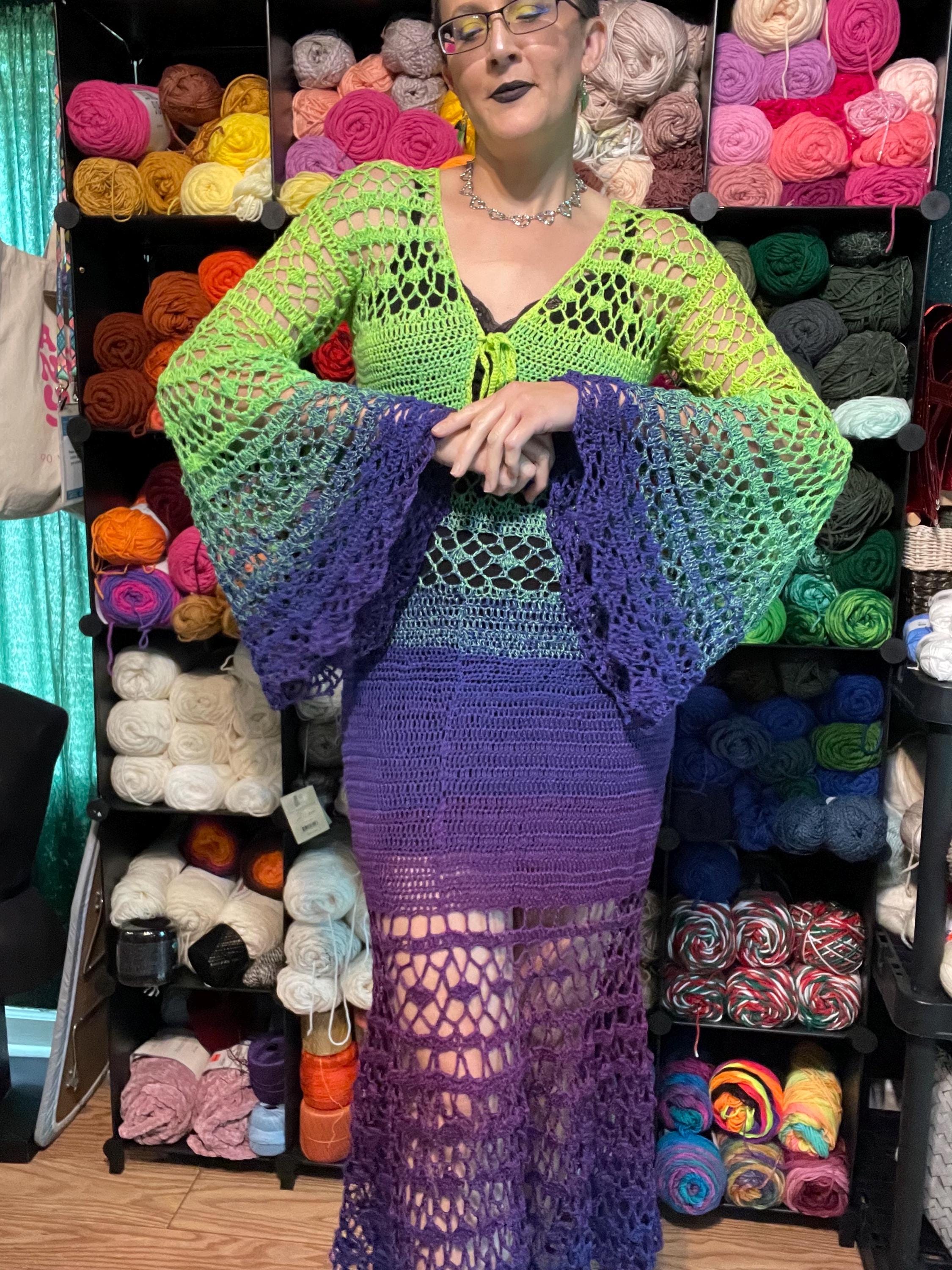 お値下げ！ベリーブレイン　Crochet dress Bride of Frankenstein/ Morticia Crochet Dress - Etsy