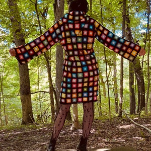 Unisex crocheted embroidery floss coat
