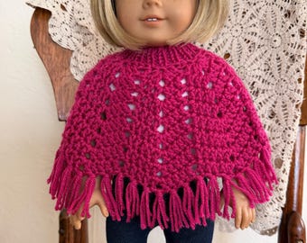 Crochet Chevron Doll Poncho: Fits 18-inch Dolls