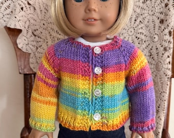 18 inch doll clothes: Rainbow  Sweater