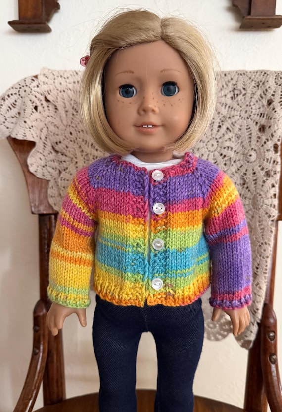 18 inch doll clothes: Rainbow  Sweater