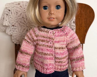 18 inch doll clothes: Pink and Brown Sweater