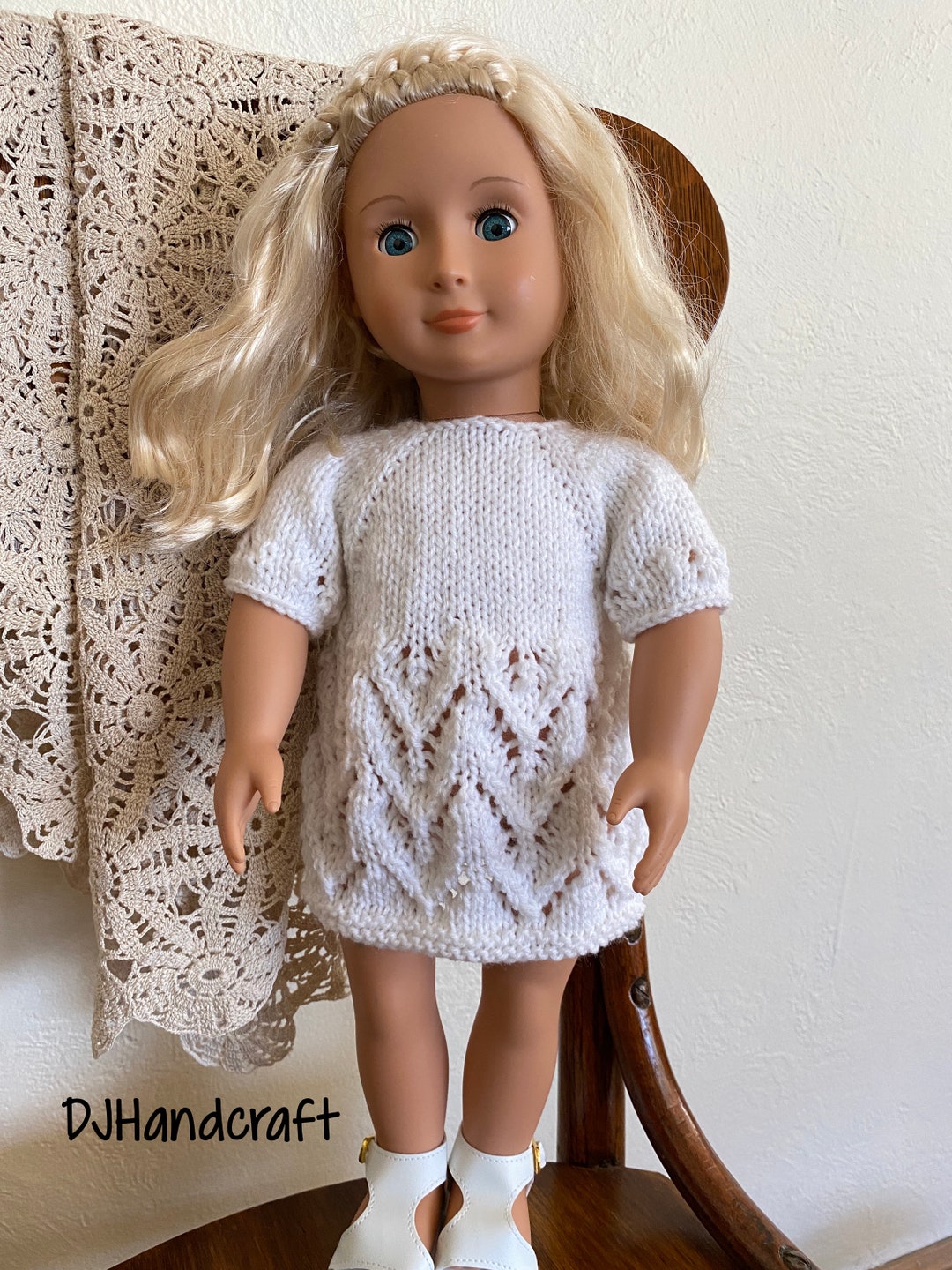 18 Inch Doll Dress White Lace Doll Dress White Doll Dress Etsy