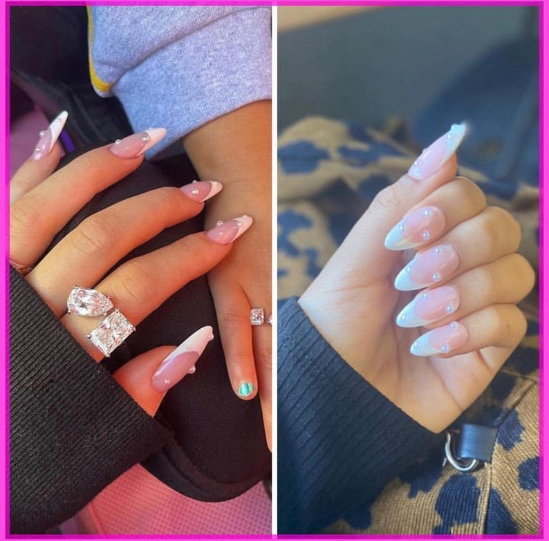 Kylie Jenner pearl nails image 1
