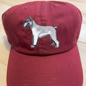Embroidered Hat Baseball Cap with Custom Schnauzer Dog Breed and Personalization Options