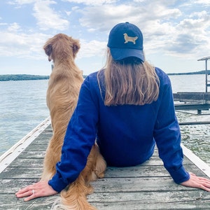 Embroidered Hat Baseball Cap with Golden Retriever Dog and Custom Personalization Options